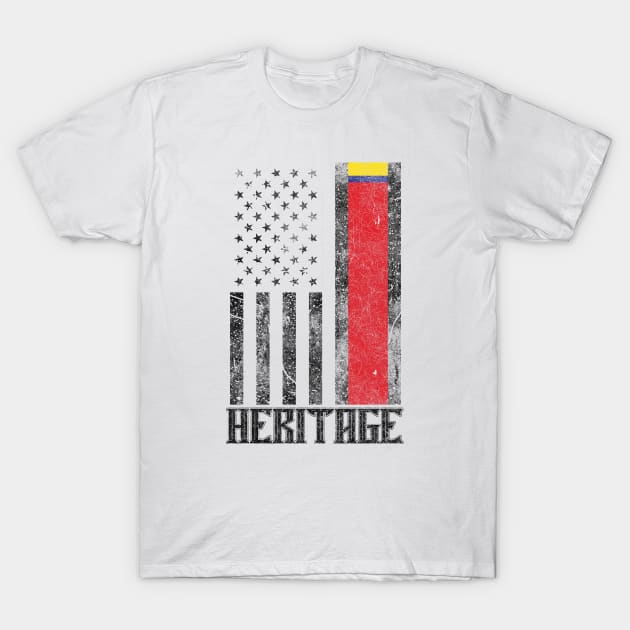 Colombia Hispanic Heritage distressed flag T-Shirt by Coqui Tees